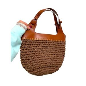 Women's Free People Brown Woven Hobo Bag